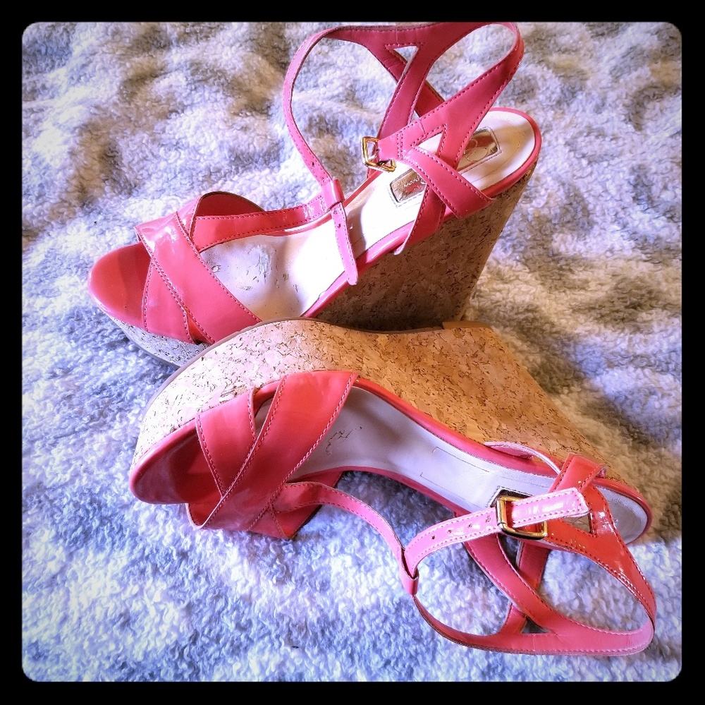 Jessica Simpson Coral Pink wedges